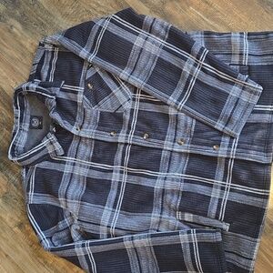 North 15 Mens Black&Gray Fleece Lined Button Up Size 2xl